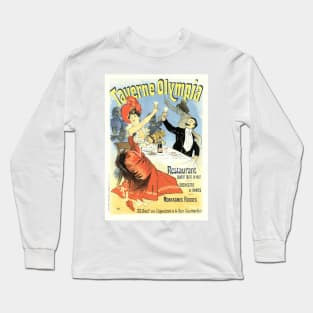 TAVERNE OLYMPIA RESTAURANT Advertisement Old French Art Nouveau Long Sleeve T-Shirt